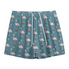 Christmas Snowy Flamingo Pattern Print Mesh Shorts