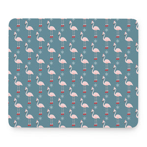 Christmas Snowy Flamingo Pattern Print Mouse Pad