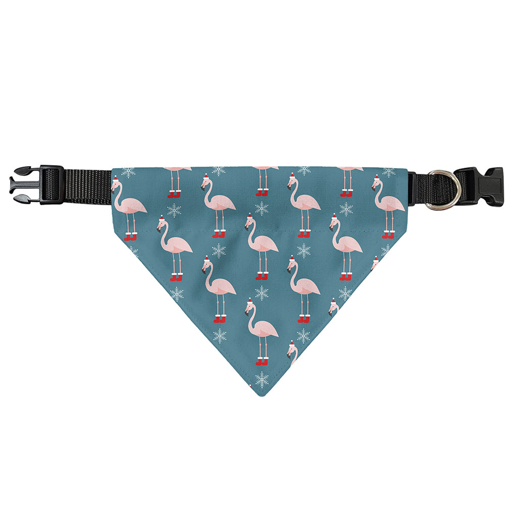 Christmas Snowy Flamingo Pattern Print Over The Collar Dog Bandana