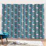 Christmas Snowy Flamingo Pattern Print Pencil Pleat Curtains