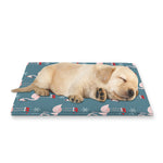 Christmas Snowy Flamingo Pattern Print Pet Cooling Mat Cover