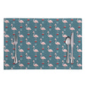 Christmas Snowy Flamingo Pattern Print Placemat