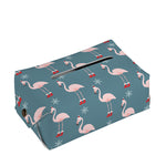 Christmas Snowy Flamingo Pattern Print Rectangle Tissue Box Cover