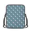 Christmas Snowy Flamingo Pattern Print Rectangular Crossbody Bag
