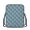 Christmas Snowy Flamingo Pattern Print Rectangular Crossbody Bag