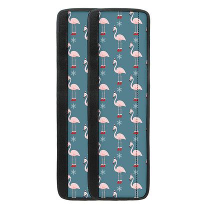 Christmas Snowy Flamingo Pattern Print Refrigerator Handle Covers