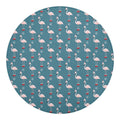 Christmas Snowy Flamingo Pattern Print Round Blanket