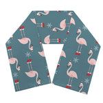 Christmas Snowy Flamingo Pattern Print Scarf