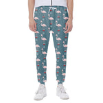 Christmas Snowy Flamingo Pattern Print Scuba Joggers