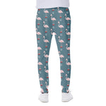 Christmas Snowy Flamingo Pattern Print Scuba Joggers