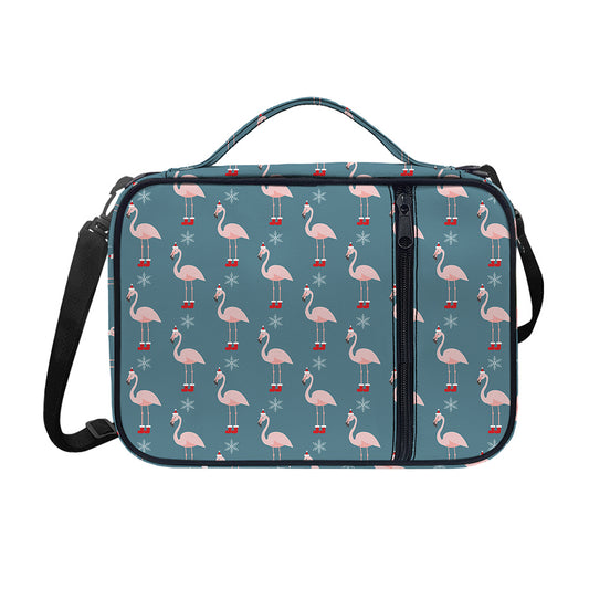 Christmas Snowy Flamingo Pattern Print Shoulder Strap Bible Bag