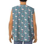 Christmas Snowy Flamingo Pattern Print Sleeveless Baseball Jersey