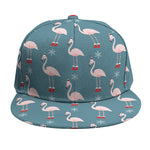 Christmas Snowy Flamingo Pattern Print Snapback Cap