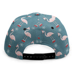 Christmas Snowy Flamingo Pattern Print Snapback Cap