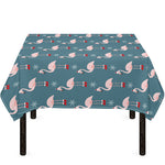 Christmas Snowy Flamingo Pattern Print Tablecloth