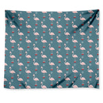 Christmas Snowy Flamingo Pattern Print Tapestry