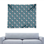 Christmas Snowy Flamingo Pattern Print Tapestry