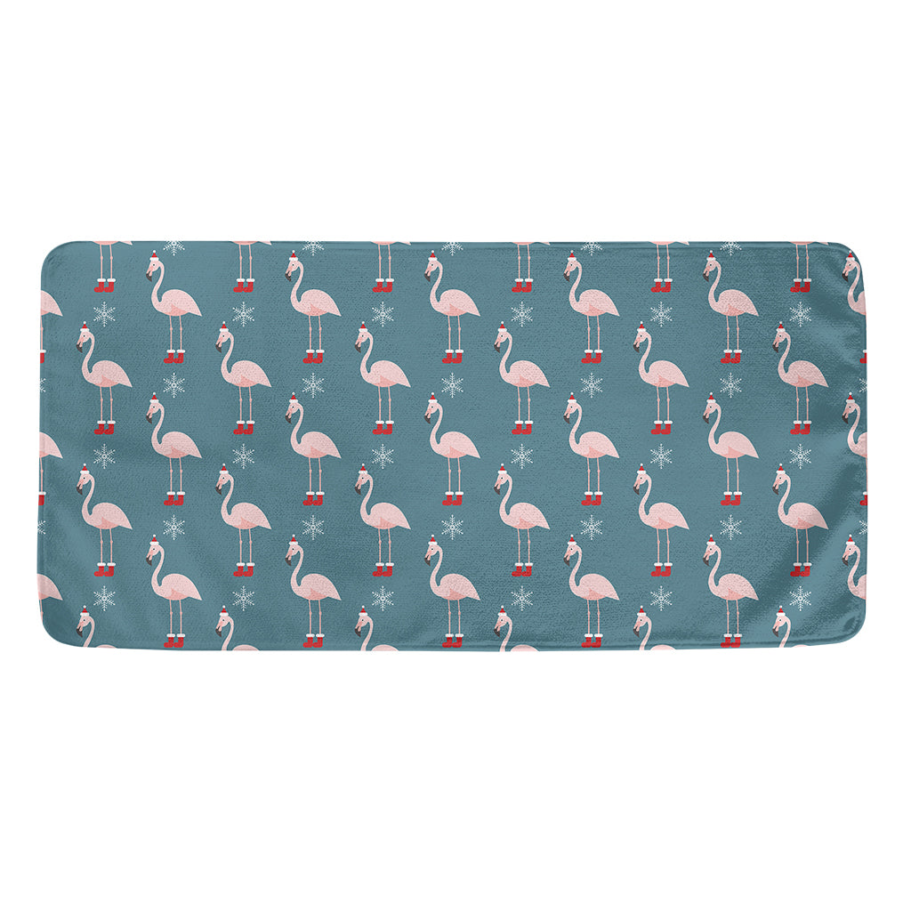 Christmas Snowy Flamingo Pattern Print Towel