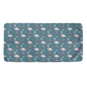 Christmas Snowy Flamingo Pattern Print Towel