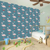 Christmas Snowy Flamingo Pattern Print Wall Sticker