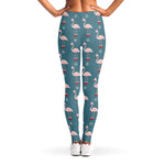 Christmas Snowy Flamingo Pattern Print Women's Leggings