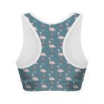 Christmas Snowy Flamingo Pattern Print Women's Sports Bra