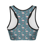 Christmas Snowy Flamingo Pattern Print Women's Sports Bra
