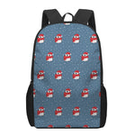 Christmas Snowy Penguin Pattern Print 17 Inch Backpack