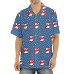 Christmas Snowy Penguin Pattern Print Aloha Shirt