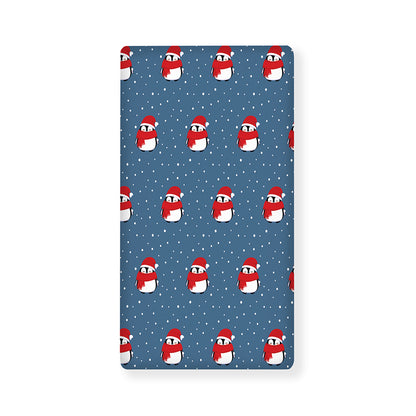 Christmas Snowy Penguin Pattern Print Baby Crib Sheet