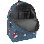 Christmas Snowy Penguin Pattern Print Backpack