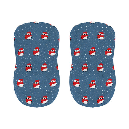 Christmas Snowy Penguin Pattern Print Bar Stool Covers