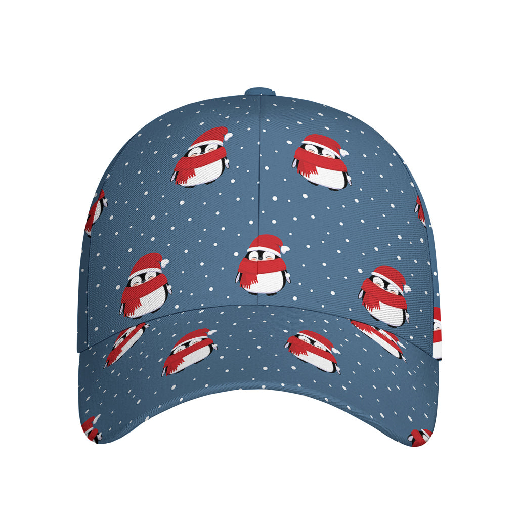 Christmas Snowy Penguin Pattern Print Baseball Cap