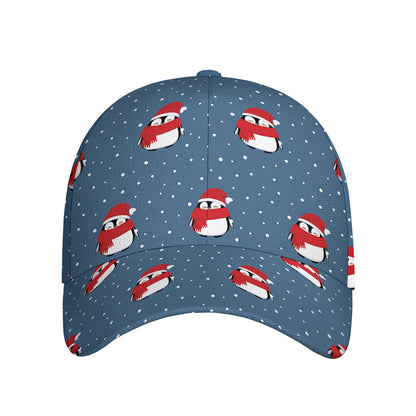 Christmas Snowy Penguin Pattern Print Baseball Cap