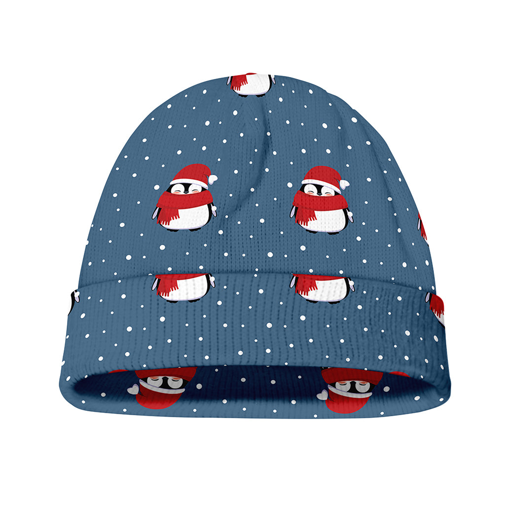 Christmas Snowy Penguin Pattern Print Beanie