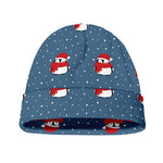 Christmas Snowy Penguin Pattern Print Beanie