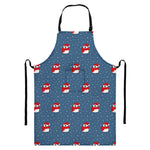 Christmas Snowy Penguin Pattern Print Bib Apron With Pocket
