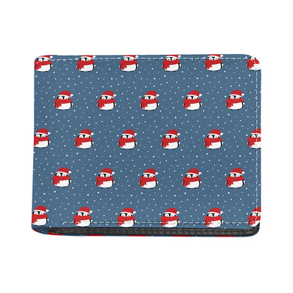 Christmas Snowy Penguin Pattern Print Bifold Wallet