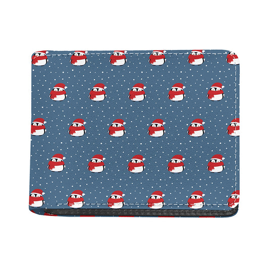 Christmas Snowy Penguin Pattern Print Bifold Wallet