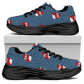 Christmas Snowy Penguin Pattern Print Black Chunky Shoes