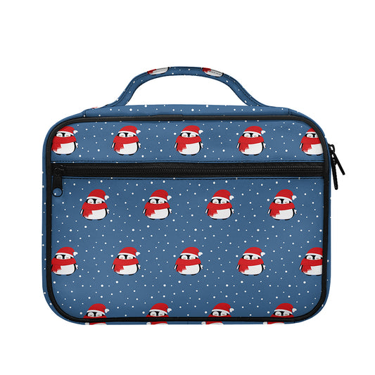 Christmas Snowy Penguin Pattern Print Briefcase Bible Bag