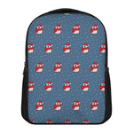 Christmas Snowy Penguin Pattern Print Casual Backpack