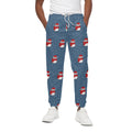 Christmas Snowy Penguin Pattern Print Cotton Sweatpants