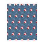 Christmas Snowy Penguin Pattern Print Curtain