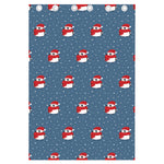 Christmas Snowy Penguin Pattern Print Curtain