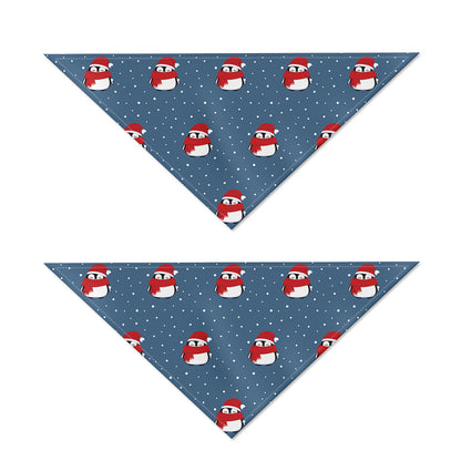 Christmas Snowy Penguin Pattern Print Dog Bandana
