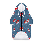 Christmas Snowy Penguin Pattern Print Dog Zip Up Hoodie
