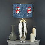 Christmas Snowy Penguin Pattern Print Drum Lamp Shade