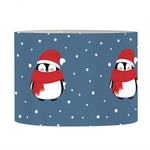 Christmas Snowy Penguin Pattern Print Drum Lamp Shade