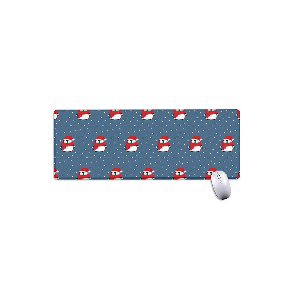 Christmas Snowy Penguin Pattern Print Extended Mouse Pad